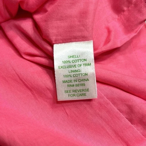 Lilly Pulitzer strapless dress women .size 0 zero , pink,cotton,embroidered. - Picture 13 of 15